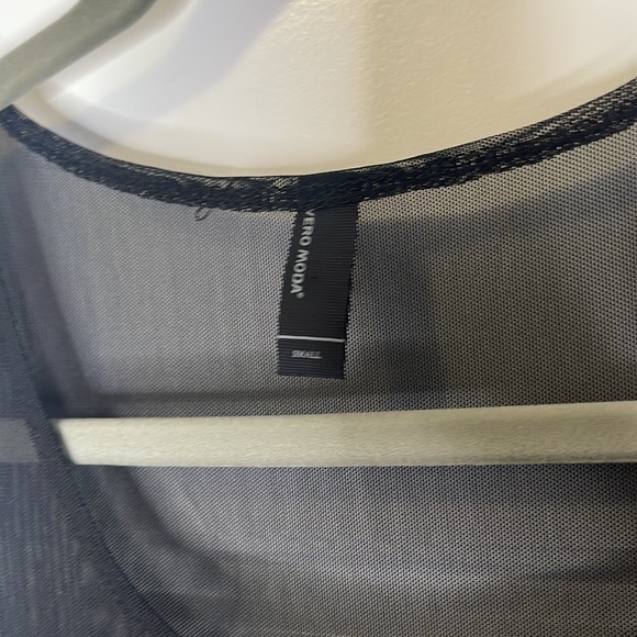 Vero Moda Mesh blue black mini dress size Small - Picture 4 of 6